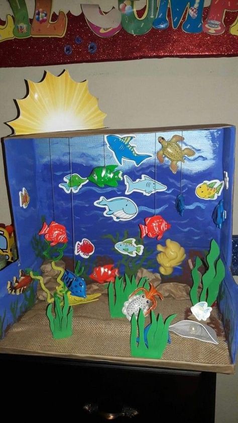 Aquatic Animals Project For Kids, Ocean Art Projects, Aquarium Craft, Preschool Letter Crafts, Under The Sea Crafts, Hello Kitty Cookies, Family Tree Project, K Crafts, Christmas Craft Projects