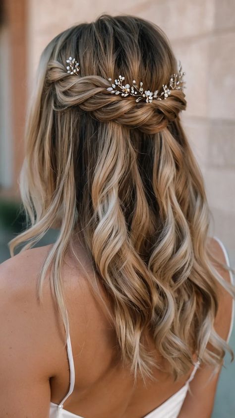 15 Half Up Half Down Wedding Hairstyles That Will Make You Say 'I Do' 41 Bridal Hair No Extensions, Bridal Hair Medium Length Down, Wedding Hairstyles Half Up Half Down Bun, Bride Hairstyles Veil, Medium Length Wedding Hair All Down, Simple Wedding Hairstyles For Long Hair, Bride Hairstyles Medium Length, Wedding Half Up Hair, Wedding Hairstyles Straight Hair