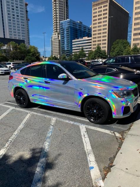 image of BMW X4 Chrome Wrap 623x830 Holographic Car, Motor Art, Serie Bmw, Dream Cars Bmw, Chrome Cars, Custom Cars Paint, Bmw X4, Dream Cars Jeep, Lux Cars