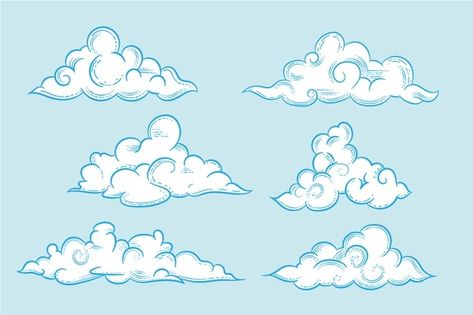 Cloud Drawing Simple, Diy Tattoos, Number Drawing, Cloud Illustration, Watercolor Clouds, Durga Painting, Cloudy Weather, Cartoon Clouds, Cloud Vector