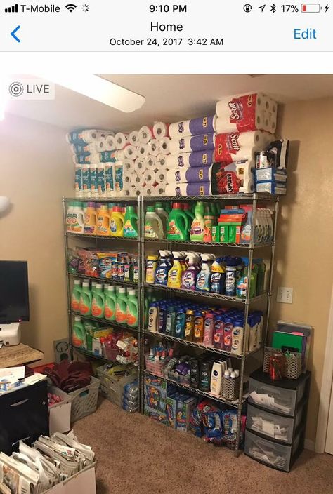 Extreme Couponing Stockpile Storage, Coupon Stockpile Organization, Emergency Pantry, Stock Pile Organization, Stockpile Organization, Couponing Stockpile, Extreme Couponing Stockpile, Aesthetic Supermarket, Preppers Food Storage