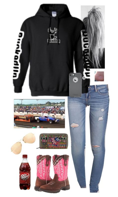 "Truck pull tonight" by raygenbrand ❤ liked on Polyvore featuring Hollister Co., OPTIONS, OtterBox, Durango, Sakroots and Ray-Ban Truck Pull Outfit, Truck Pulls, Tractor Pulling, Country Girls Outfits, Cowgirl Outfits, Country Outfits, Country Girls, Girl Outfits, Trucks