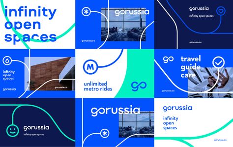 gorussia | Branding on Behance 포트폴리오 레이아웃, Travel Tickets, Brand Refresh, Travel Brand, Green Brands, City Trip, Corporate Design, Brand Guidelines, Corporate Identity