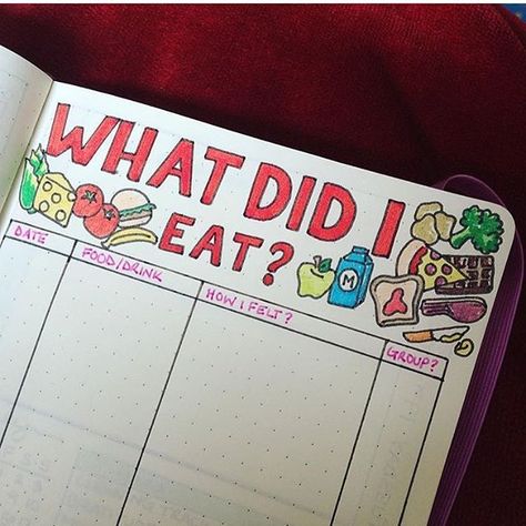 @doodledaydarlings I love this idea of a food tracker! Such a great idea if you have an unknown food allergy or just want to see what you are eating! | bujo | bullet journal | bujo junkies | bujo junkie | bullet journal junkie | bullet journal junkies | planner spread | planning | planner | planning | Food Journal Ideas, Bullet Journal 2020, To Do Planner, Bullet Journal Spreads, Food Tracker, Bullet Planner, Food Allergy, Health Journal, Dot Journals