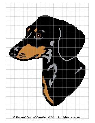 Dachshund Pixel Art, Crochet Dog Blanket, Tan Dachshund, C2c Crochet Blanket, Dachshund Pattern, Tunisian Crochet Stitches, Easy Pixel Art, Animal Cross Stitch Patterns, Crochet Leaves