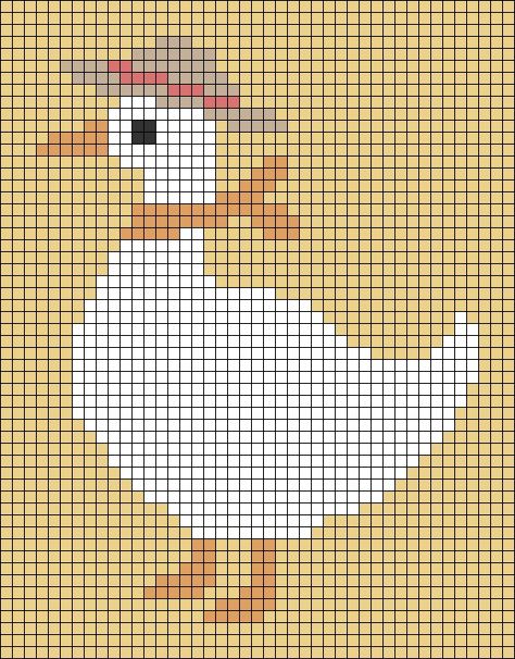 Crochet Templates Pattern, Knitted Tapestry Pattern, Duck Knitting Chart, Goose Tapestry Crochet, Bird Tapestry Crochet, Duck Grid Pattern, Cross Stitch Designs Free Embroidery Patterns, Goose Alpha Pattern, Knitting Pixel Pattern