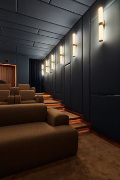 ahochdrei designs a home cinema inside a mies van der rohe villa Cinema Room Decor, House Room Design, Cinema Room Design, Home Theatre Design, Home Theater Ideas, Cinema Idea, Basement Home, Home Theater Room Design, Theater Room Design