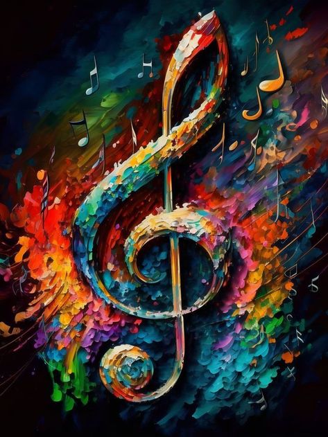 #trebleclef #art Treble Clef Art, Guitar Art Painting, Bob Marley Painting, Creative Logo Design Art, Music Notes Art, Crayon Painting, Pop Art Images, Guitar Painting, Street Painting