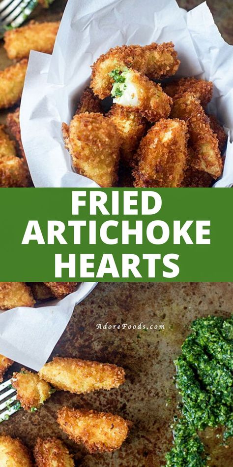 Fried Artichoke Hearts Recipes, Crispy Artichokes, Recipe Artichoke, Artichoke Hearts Recipe, Fried Artichoke Hearts, Fried Artichokes, Artichoke Heart Recipes, Thanksgiving Tips, Homemade Salsa Verde