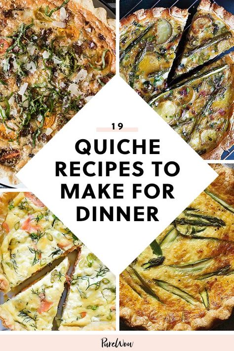 19 Quiche Recipes You Can (and Should) Eat for Dinner #purewow #fast #eggs #food #dinner #easy Quiche Tarts, Purewow Recipes, Dinner Eggs, Brunch Christmas, Best Quiche Recipes, Chicken Tortillas, Diy Lunch, Spiralized Sweet Potato, Eggs Dinner