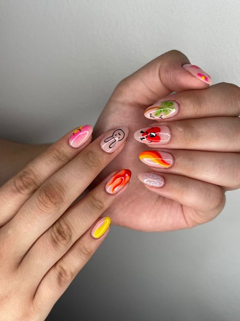 Bad Bunny Nails Short, Bad Bunny Acrylic Nails, Bunny Inspired Nails, Bad Bunny Inspired Nails, Bad Bunny Nail Ideas, Nail Designs For Easter, Mexico Inspired Nails, Bad Bunny Nails, Easter Nail