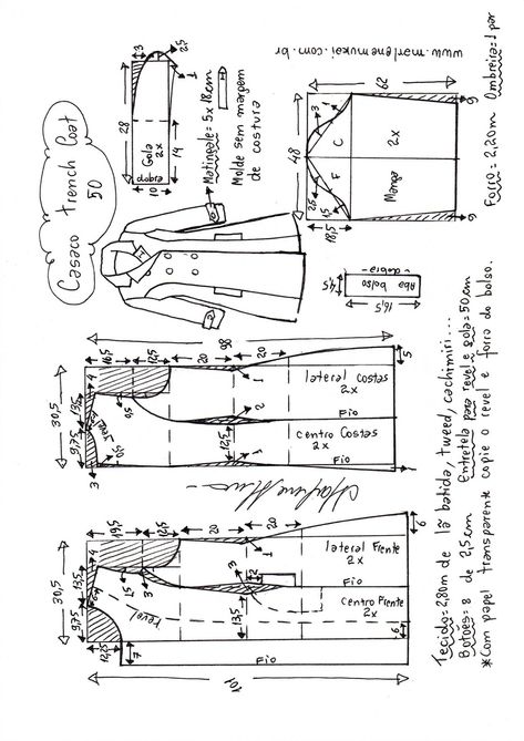 Trench Coat Pattern, Pattern Drafting Bodice, Sewing Coat, T Shirt Sewing Pattern, Clothing Pattern Design, Baby Clothes Patterns Sewing, Sewing Collars, Plus Size Sewing Patterns, Blazer Pattern