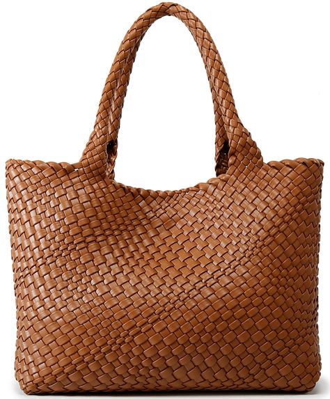 PRICES MAY VARY. 【Queenoris top handle shoulder tote bag】It is made of vegan leather and no animals are harmed, it is a hand-woven tote bag and very comfortable to the touch. It is a fashionable tote bag you need to carry for daily leisure, relaxing vacations. 【Size】13.7*6.2*11.4 inches, weighs 2.2 pounds. The one-shoulder carrying height is 8.2 inches which reserved a long enough carry so that it can easily pass through your shoulders. It has an extra clutch and measures 9*2.55*6 inches. 【Large Cheap Chic Flap Bag, Cheap Faux Leather Baguette Tote Bag, Cheap Chic Bags For Everyday Use, Cheap Everyday Bags For Fall, Cheap Bags For Fall, Cheap Tote Shoulder Bag For Fall, Cheap Women's Flap Bag For Errands, Cheap Tan Bags For Errands, Cheap Soft Leather Shoulder Bag Gift