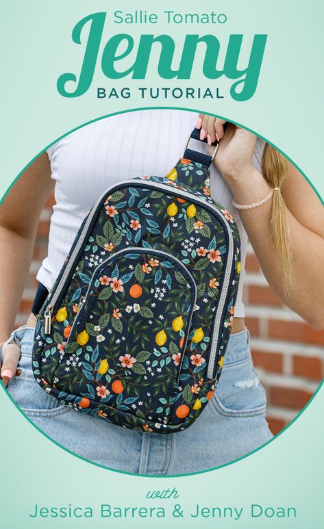 Free DIY Crossbody Sallie Tomato Jenny Bag Tutorial | Sewing Patterns | Missouri Star Quilt Co. Teachers Bag Pattern, Quilted Sling Bag Pattern, Sally Tomato Patterns, Crossover Bags Diy Pattern, Mini Backpack Sewing Pattern Free, Free Bag Sewing Pattern Pdf, Sallie Tomato Patterns, Free Sling Bag Pattern, Free Crossbody Bag Pattern