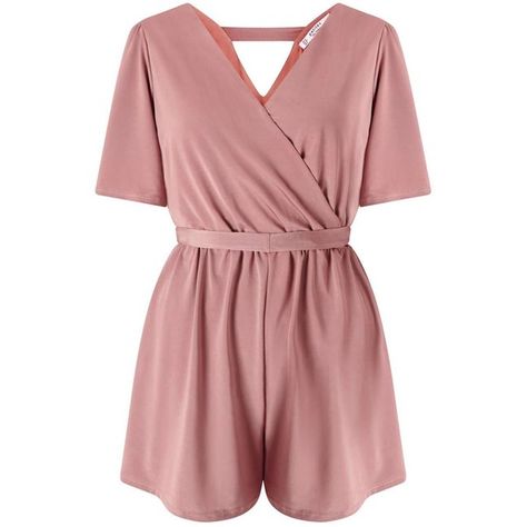 Miss Selfridge PETITE Slinky Wrap Playsuit (100 CAD) ❤ liked on Polyvore featuring jumpsuits, rompers, dresses, enterizos, jumper, mink, petite, playsuit romper, red romper and wrap romper Petite Romper, Wrap Playsuit, Jumpsuit Shorts, Shorts Jumpsuit, Wrap Jumpsuit, Pattern Romper, Petite Jumpsuit, Red Romper, Wrap Romper