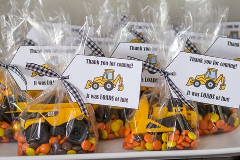 construction truck birthday party Diy Truck Birthday Decorations, 1st Birthday Truck Theme, Trucks Party Theme, Backhoe Birthday Party, Birthday Trucks Theme, Tractor Construction Birthday Party, Third Birthday Truck Theme, Skid Loader Birthday Party, Birthday Excavator Theme