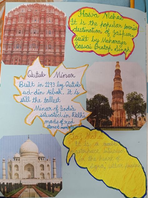 Famous monuments of India #kids Famous Monuments Of India, Monuments Of India, Dictionary Skills, Diy Popsicle Stick Crafts, Diy Popsicle, Famous Monuments, English Phonics, Stick Crafts, India School