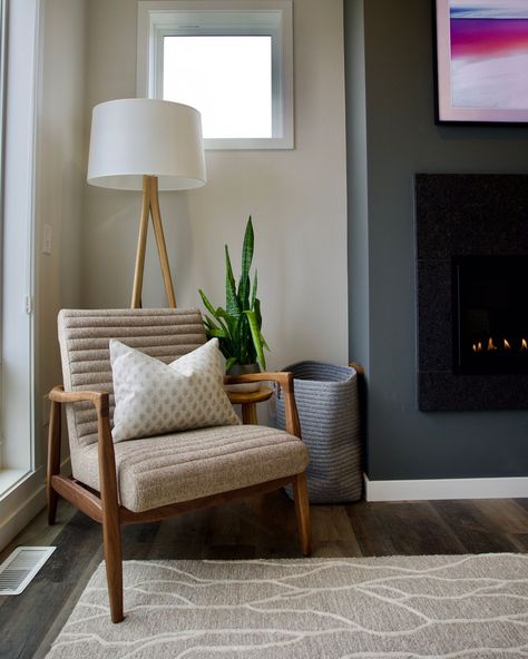 Create a cozy corner with our customer-favorite accent chairs. Whether you're reading a book or enjoying your morning coffee, we have a chair to fit every lifestyle. Photos shared by: @jilliansipkins @jodimortondesign @kellycarterdesign @planetwithsara @sallysosadesign @samijodesign Accent Chairs In Front Of Fireplace, Accent Chair Corner, Chairs In Front Of Fireplace, Chair Corner, Modern Townhouse, Bath Inspiration, Photo Room, Rug Inspiration, Living Room Accent Tables