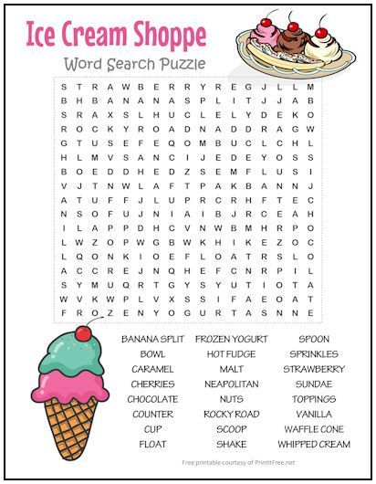 There’s a whole bunch of yumminess packed into our “Ice Cream Shoppe” word search puzzle. From chocolate and cherries, to Neapolitan and nuts, kids will have no trouble finding their favorites! Ice Cream Trivia, Ice Cream Sundae Party, Ice Cream Games, Ice Cream Shoppe, Free Word Search Puzzles, 5th Grade Activities, Word Search Puzzles Printables, Free Printable Word Searches, Free Word Search