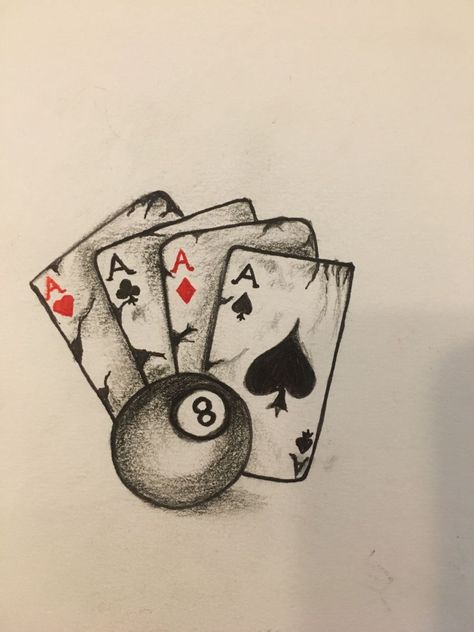 Poker Drawing Ideas, Ace Cards Drawing, Oldies Drawings Easy, Western Drawings Easy, Poker Drawing, Dice Drawing, Oldies Drawings, Gangster Drawings Easy, Gangster Drawings