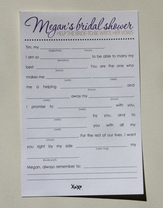 Bridal Shower Libs Bach Games, Wedding Mc, Her Vows, Mad Libs, Hens Party, Wedding Shower Games, Bachelorette Games, Best Friend Wedding, Sister Wedding