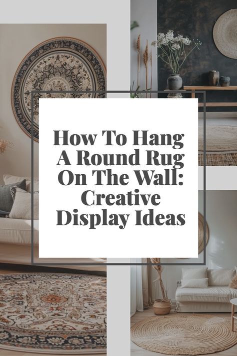 Learn the art of hanging a round rug on the wall for a striking and creative display. This guide provides detailed instructions on selecting the appropriate mounting method, whether using a clamp and hook system for larger rugs or adhesive strips for lighter pieces. Discover tips for positioning your rug to make it a focal point in the room, along with advice on preserving the rug's fabric while it adorns your wall. Transform your space with this unique decor idea that adds texture and warmth. Rugs As Wall Hangings, Rug On Wall Decor, Hang Rug On Wall, Rug On Wall, Creative Display Ideas, Rug On The Wall, Rug Hanging, Round Tapestry, Quilt Hangers