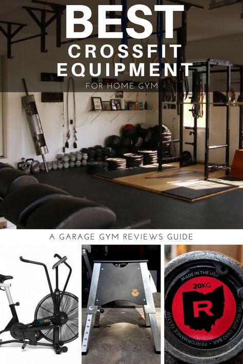 We've reviewed and tested all of the equipment for a CrossFit Home Gym and these are the BEST! At Home Crossfit Gym, Home Gym Crossfit, Crossfit Garage Gym, Crossfit Home Gym, Crossfit Equipment, Crossfit Gear, Crossfit At Home, Crossfit Box, Home Gym Garage