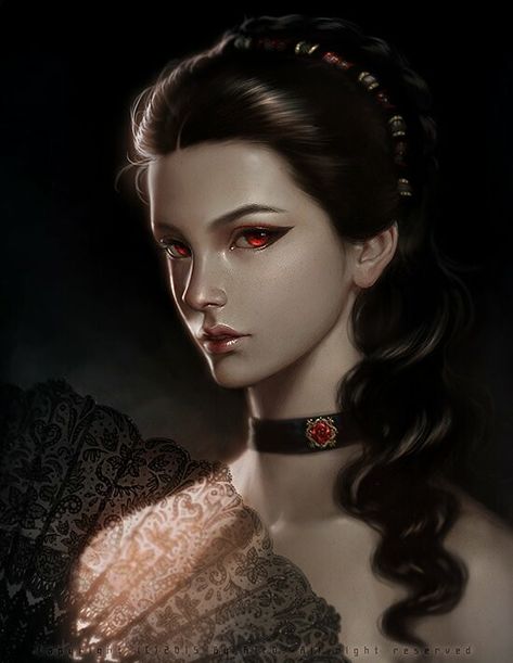 Art Village, Vampire Girls, Girls Art, Character Reference, Human Art, Dark Ages, Eye Art, Red Eyes, Book Characters