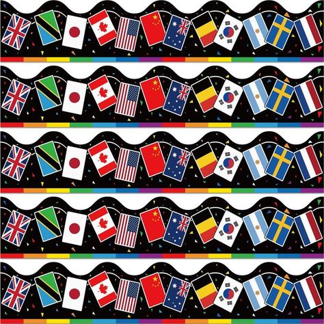 60 Sets World Flags Boarders for Teachers Diversity Flag Bullentin Boarder Sets Patriotic Classroom Borders and Trim International Borders and Trimmers for Bulletin Board Decorations, 2.24 x 11.8 Inch International Decorations, Sports Day Decoration, Un Flag, Patriotic Classroom, Soft Board Decoration, Birthday Board Classroom, Classroom Borders, Board Classroom, World Flags