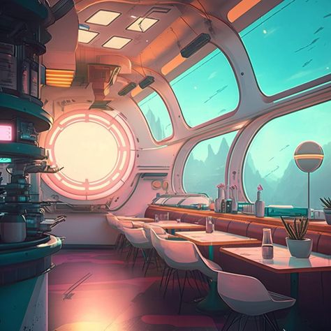 Space Pirate Aesthetic, Spaceship Aesthetic, Retro Spaceship, Spaceship Drawing, Steampunk Movies, Scifi Interior, Interior Concept Art, Disney Minimalist, Space Pirates