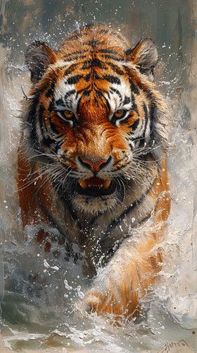 Flying Bulldog Art -Majesty Unleashed Tiger Art Drawing, Tiger Photography, Woodland Animal Art, Tiger Artwork, Safari Art, Animal Illustration Art, Tiger Painting, Tiger Pictures, Black Lion