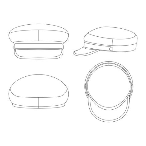 Template fiddler cap with button vector illustration flat sketch design outline headwear Fiddler Cap, Hat Template, Flat Sketches, Vector Art, Fashion Illustration, Cute Drawings, Vector Free, Vector Illustration, Clip Art