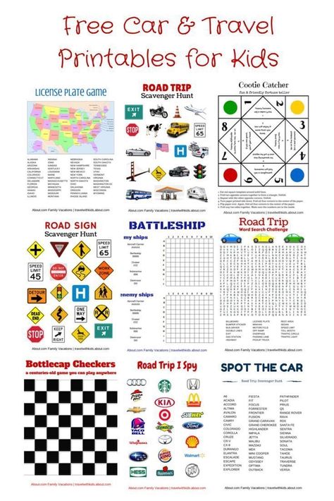 Road Trip I Spy, Travel Activities For Kids, Road Trip Scavenger Hunt, Kids Travel Activities, Cootie Catcher, Travel Printables, Free Games For Kids, Road Trip Activities, Skirt Diy