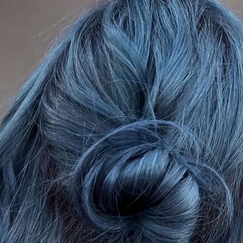 Greyish Blue Hair, Dusty Blue Hair, Hair Artist, Greyish Blue, Artistic Hair, Summer Hair, The Tools, The Deep, Steel Blue