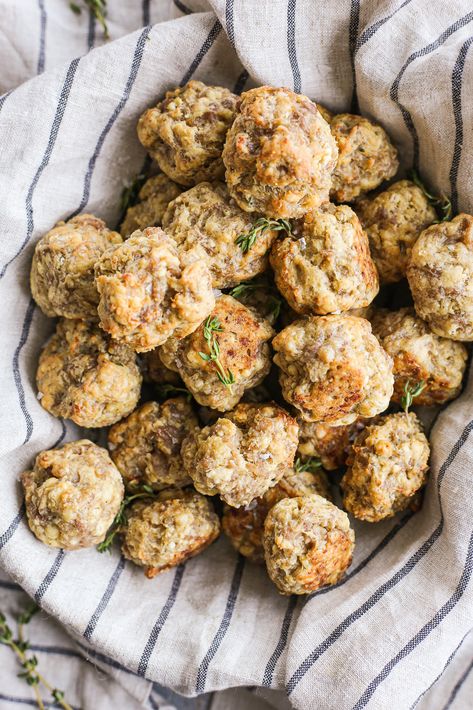 Gluten-Free and Dairy-Free Sausage Balls Gluten Free Sausage Balls, Postpartum Prep, Gluten Free Sausage, Dairy Free Creamer, The Defined Dish, Defined Dish, Sausage Balls Recipe, Pork Breakfast Sausage, Southern Breakfast