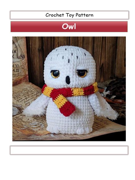 Crochet Hedwig Pattern, Luna Lovegood Crochet Pattern, Crochet Hedwig Owl Pattern Free, Crochet Snowy Owl Pattern Free, Harry Potter Owl Crochet Free Pattern, Crochet Hedwig Pattern Free, Owl Pattern Crochet, Crochet Dobby Pattern Free, Hedwig Crochet Pattern Free