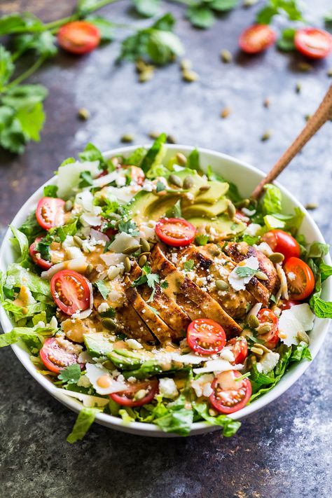 Mexican Chipotle Chicken Caesar Salad | Get Inspired Everyday!    #glutenfree #grainfree #grilling Chipotle Chicken Salad Recipe, Chipotle Chicken Salad, Chile Sauce, Classic Salad, Chicken Caesar, Chicken Caesar Salad, Chicken Salad Recipe, Romaine Lettuce Salad, Chipotle Chicken