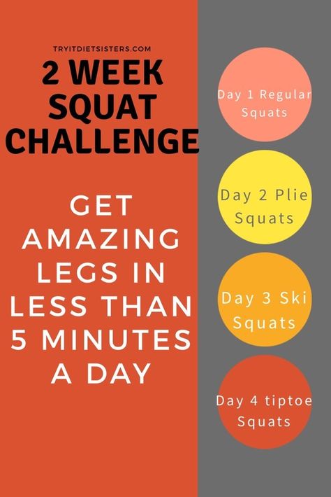 2 week Squat Challenge- easy and it works! - Try it Diet Sisters Month Workout Challenge, Plie Squats, Squat Challenge, Lose Inches, Popular Workouts, Weights For Women, Workout Schedule, Fat Loss Workout, Effective Workouts