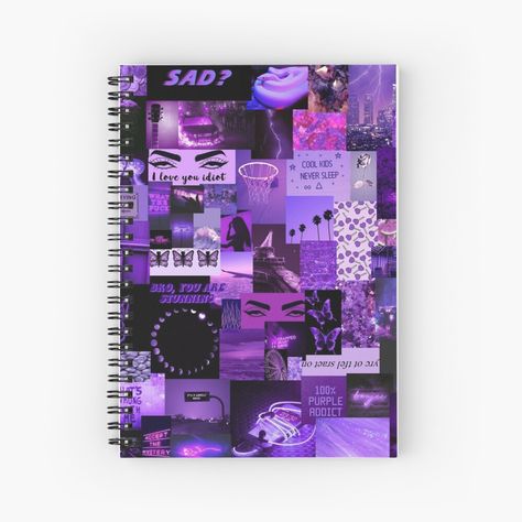 Get my art printed on awesome products. Support me at Redbubble #RBandME: https://www.redbubble.com/i/notebook/Purple-Aesthetic-Collage-by-Arthemeral/53358261.WX3NH?asc=u Collage Journal, Cute Notebooks, Birthday Wishlist, Spiral Notebooks, Cute Stationery, Notebook Design, Digital Gifts, Digital Gift Card, Aesthetic Collage