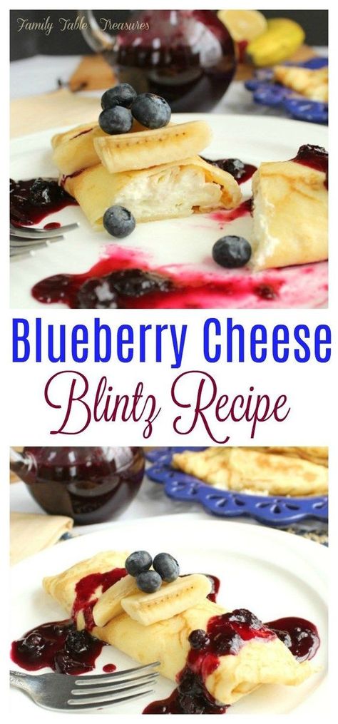 Cheese Blintz Recipe, Cheese Blintz, Blueberry Crepes, Blintzes Recipe, French Crepe Recipe, Cheese Blintzes, Blueberry Topping, Berry Sauce, Blueberry Sauce