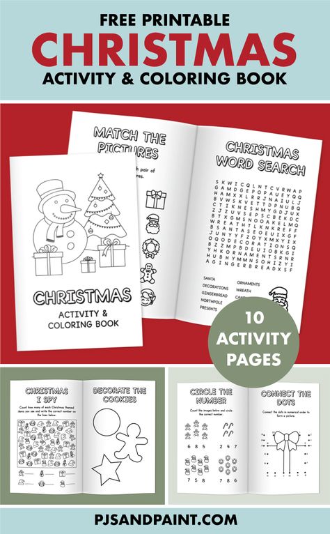 Free Printable Christmas Books, Christmas Activity Book Printable, Christmas Activity Sheets, Christmas Activity Pages, Christmas Booklet, Free Printable Christmas Worksheets, Christmas Homeschool, Christmas Printable Activities, Kids Christmas List