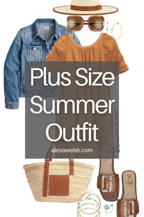 Black Joggers Outfit, Chambray Shirt Outfits, Neutral Summer Outfits, Alt Summer Outfits, Plus Size Summer Casual, Alexa Webb, Beige Tote, Summer Shorts Denim, Plus Size Summer Outfits