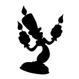 Beauty and the Beast - Lumiere Stencil Disney Characters Silhouettes, Beauty And The Beast Silhouette, Silhouettes Disney, Disney Silhouette Art, Beauty And Beast Birthday, Disney Pumpkin Carving, Disney Silhouette, Disney Silhouettes, Pumpkin Carving Patterns