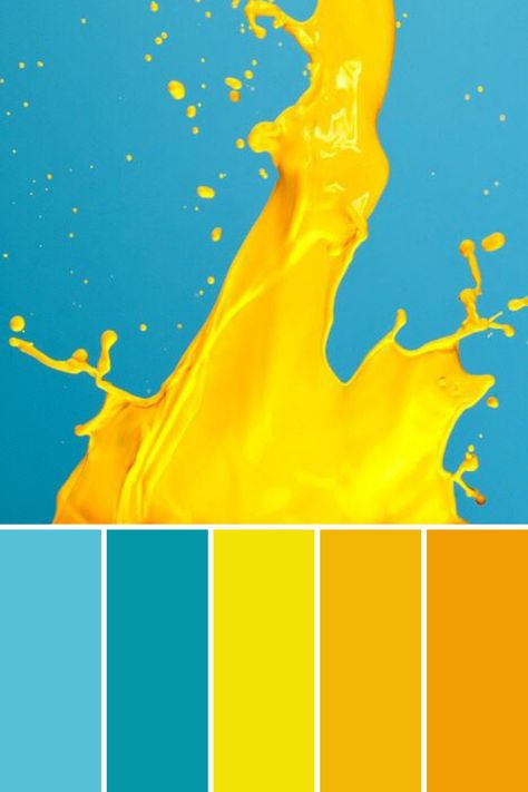 Orange Yellow Turquoise, Neon Yellow Color Combinations, Yellow Color Combinations, Website Color Palette, Yellow Colour Scheme, Color Palette Yellow, Color Palette Bright, Summer Color Palette, Tropical Colors