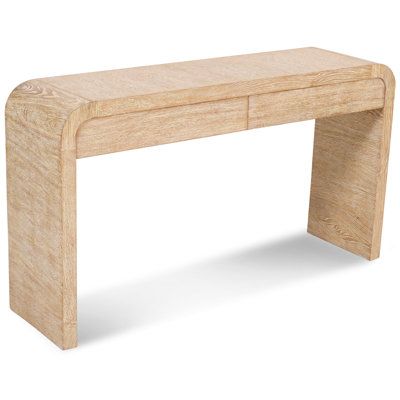 Modernize your living room or den with this Cresthill console table. Elegantly crafted from wood and wood products, this pretty table has an ash burl wood finish for a look that's stunningly elegant. Designed to be an eye grabber, this table has an understated feel with clean lines and a naturally beautiful feel. Pair it with other items in the Cresthill collection for a finished look in your space, or use it on its own as a lovely standalone piece. | Meridian Furniture USA Cresthill 54" Console Mid Century Modern Console Table, White Oak Finish, Art Deco Console Table, Art Deco Console, White Console Table, Oak Console Table, Modern Console Tables, Modern Console, Pretty Tables