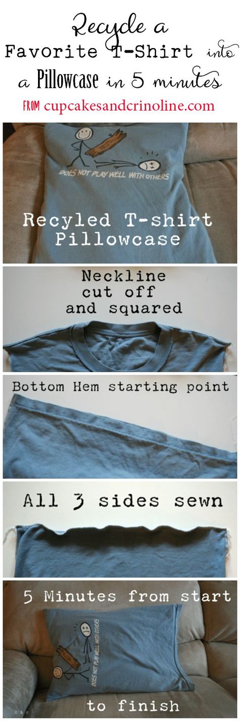 How to turn a favorite t-shirt into a pillowcase in 5 minutes with complete tutorial. #sewing #Repurpose #HowTo #DIY #tshirt #TheHowToHome Tote Bag Pattern Free, Bunny Bags, Free Tote, Recycled T Shirts, Beginner Sewing Projects Easy, Leftover Fabric, How To Hem Pants, Sewing Projects For Beginners, Easy Sewing Projects