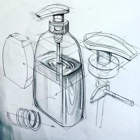 Industrial Drawing Sketches, Object Design Sketch, Industrial Drawing, Structure Drawing, Product Sketch, Art Du Croquis, Perspective Sketch, Structural Drawing, Design Sketching