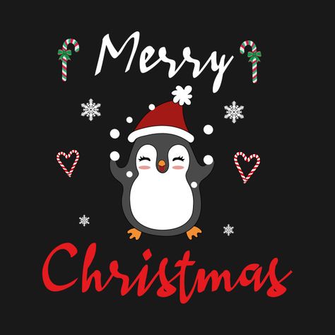 Penguin Gifts, Merry Christmas Penguin, Penguin Design, Penguins Funny, Merry Christmas Funny, Sunflower Png, Christmas Icons, Christmas Penguin, Tee Shirt Print