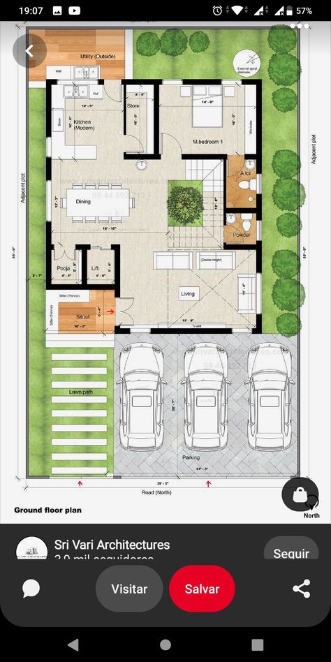 Beautiful House Designs, House Plans Layout, 40x60 House Plans, Square House Plans, Plan 2d, 30x40 House Plans, Small Modern House Plans, House Plans Ideas, 2bhk House Plan