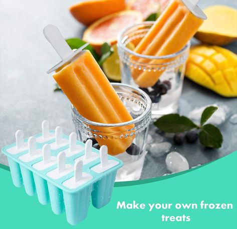 Make your own icecream popsicles, great healthy atlernative and on sale. Easy popsicle with juice and pieces of fruit! Homemade Ice Pops, Ice Pop Maker, Ice Popsicle, Ice Pop Molds, Diy Silicone, Molds Silicone, Ice Pop, Popsicle Molds, Ice Lolly